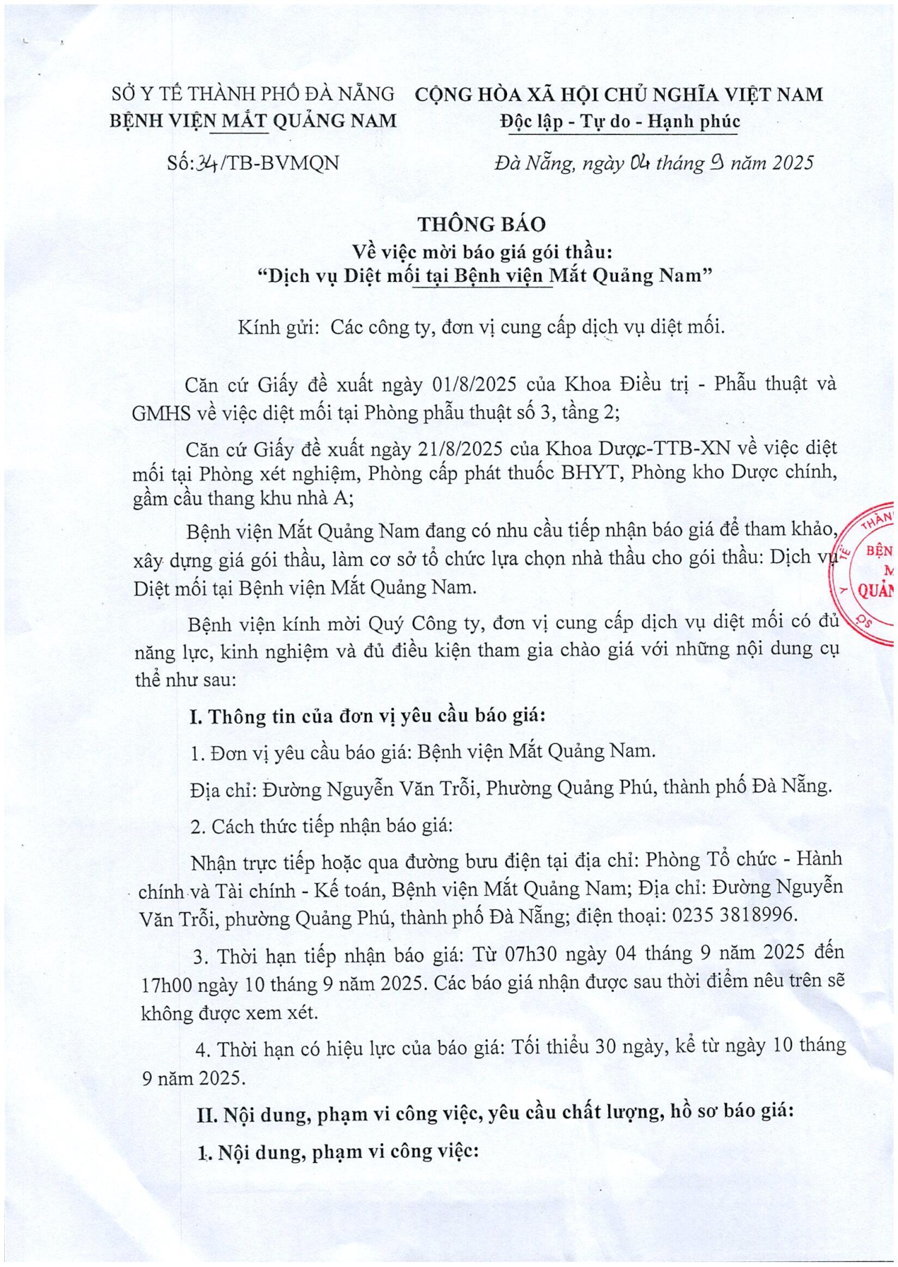 THÔNG BÁO SỐ 34