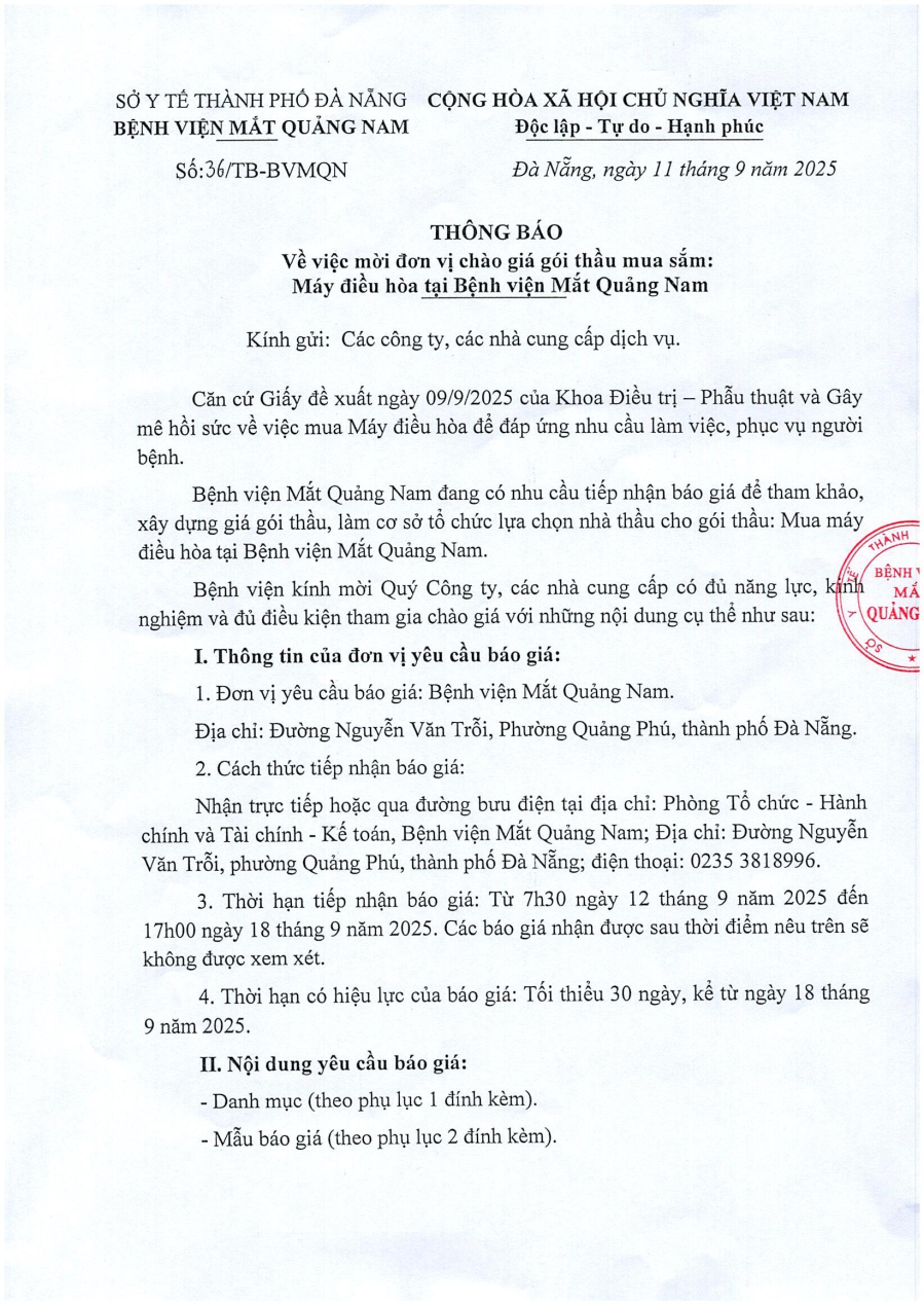 THÔNG BÁO SỐ 36