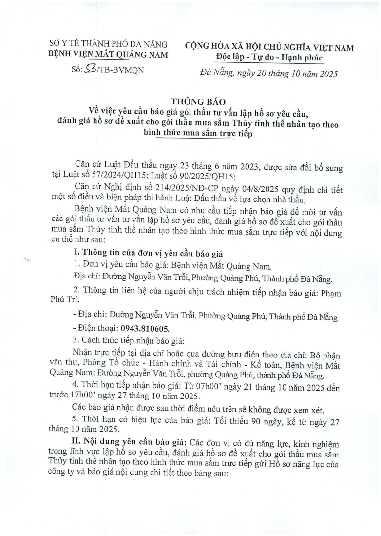 THÔNG BÁO SỐ 53