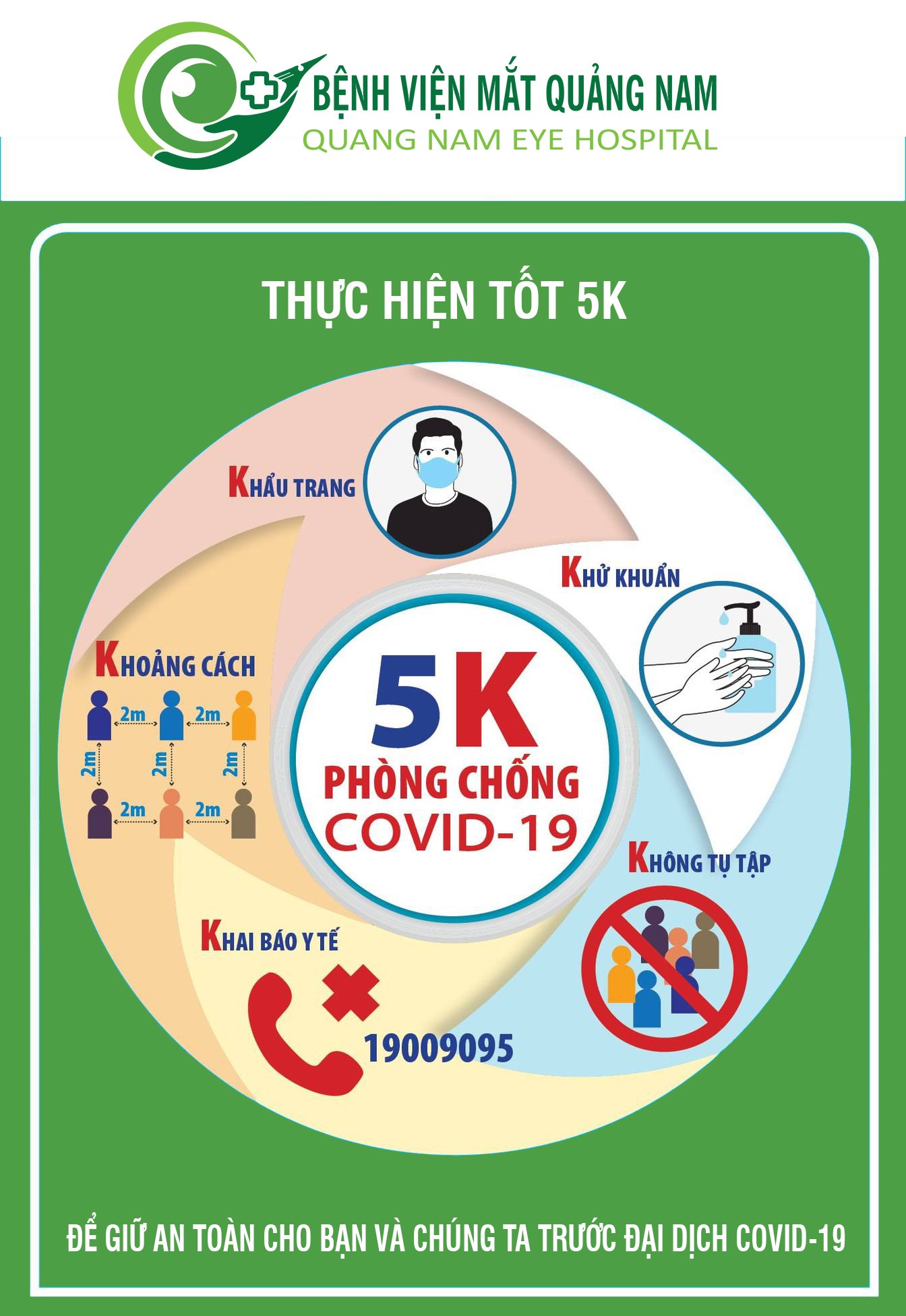 THỰC HIỆN TỐT 5K ĐỂ GIỮ AN TOÀN CHO BẠN VÀ CHÚNG TA TRƯỚC ĐẠI DỊCH COVID-19