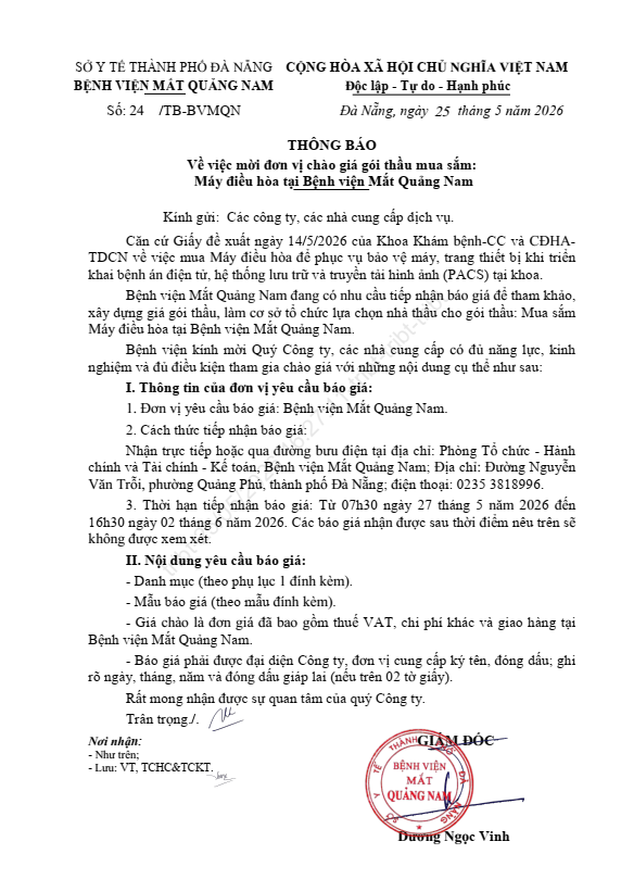 THÔNG BÁO SỐ 24