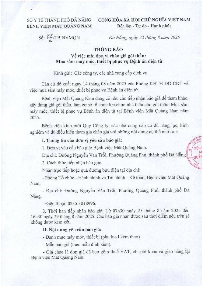 THÔNG BÁO SỐ 32A