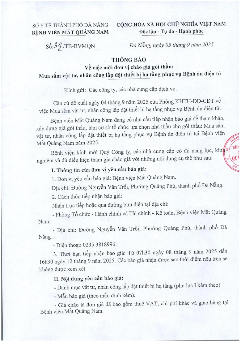 THÔNG BÁO SỐ 34A