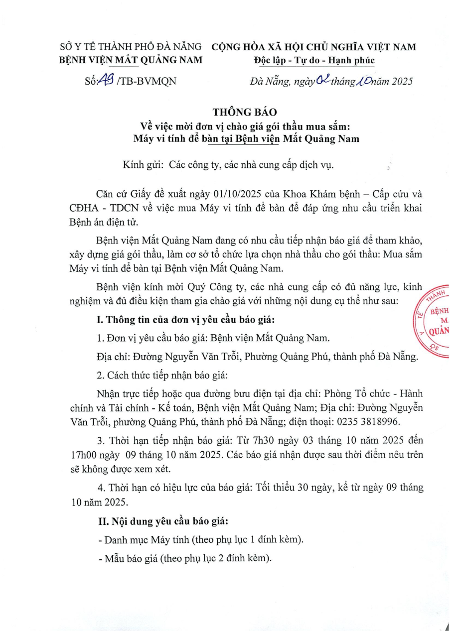 THÔNG BÁO SỐ 49