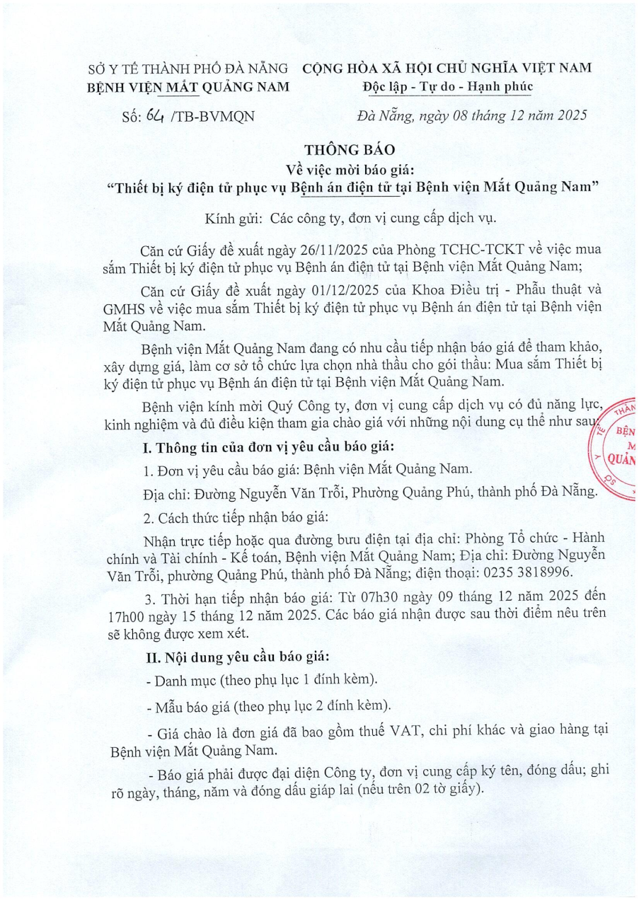 THÔNG BÁO SỐ 64